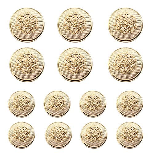 YaHoGa 14pcs Gold Blazer Buttons for Mens Suits Blazers Sport Coats 23mm 18mm Metal Shank Suit Buttons Set for Sewing Coats Suits Blazers MB20082