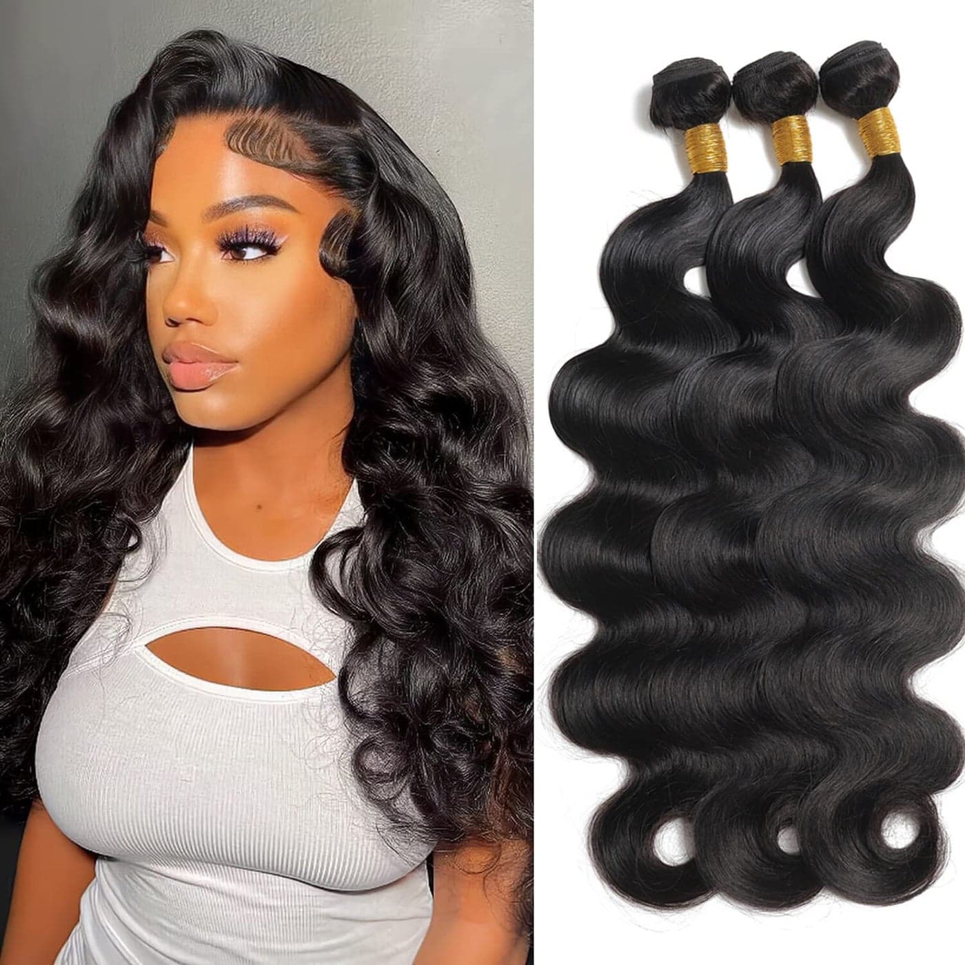 12A Brazilian Virgin Body Wave Human Hair Bundles 3 Unprocessed Weave Bundles 14 16 18 Inch 100 Virgin Natural Black Hair Extensions for Black Women