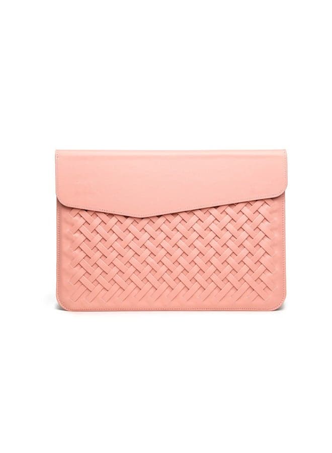Microfiber Braided Horizontal MacBook Pro 14-inch Sleeve Bag For Apple Notebook Lenovo Small Air13-Color:Microfiber Lamb Pattern-pink (woven Horizontal Liner Bag)-Applicable Model:13 Inch -14 Inch (Universal)