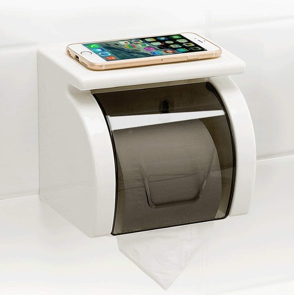 Zeinwap Magic Sticker Series ToiletTissue Paper Holder with Mobile Rack Standard Size Pack of 1