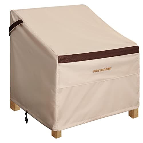 Outdoor High Back Swivel Chair Cover 29 Inch Wide Waterproof Outside Furniture Seating Covers Small Lawn Tall Back Chair Covers