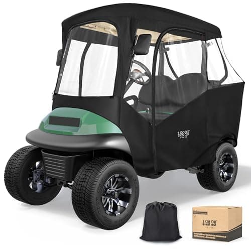 10L0L Golf Cart Driving Enclosures 2 Passenger for Club Car DS Precedent 4Sided Clear Window and Oxford Cloth Snow Golf Cart Rain Covers All Weather Waterproof Windproof
