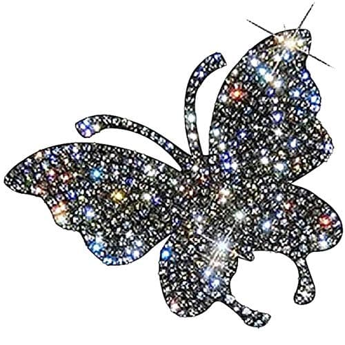 QINU Crystal Car Stickers Decorate Sparkling Cars Bling Bling Auto Car Emblem Decal Decoration Interior Accessories Butterfly