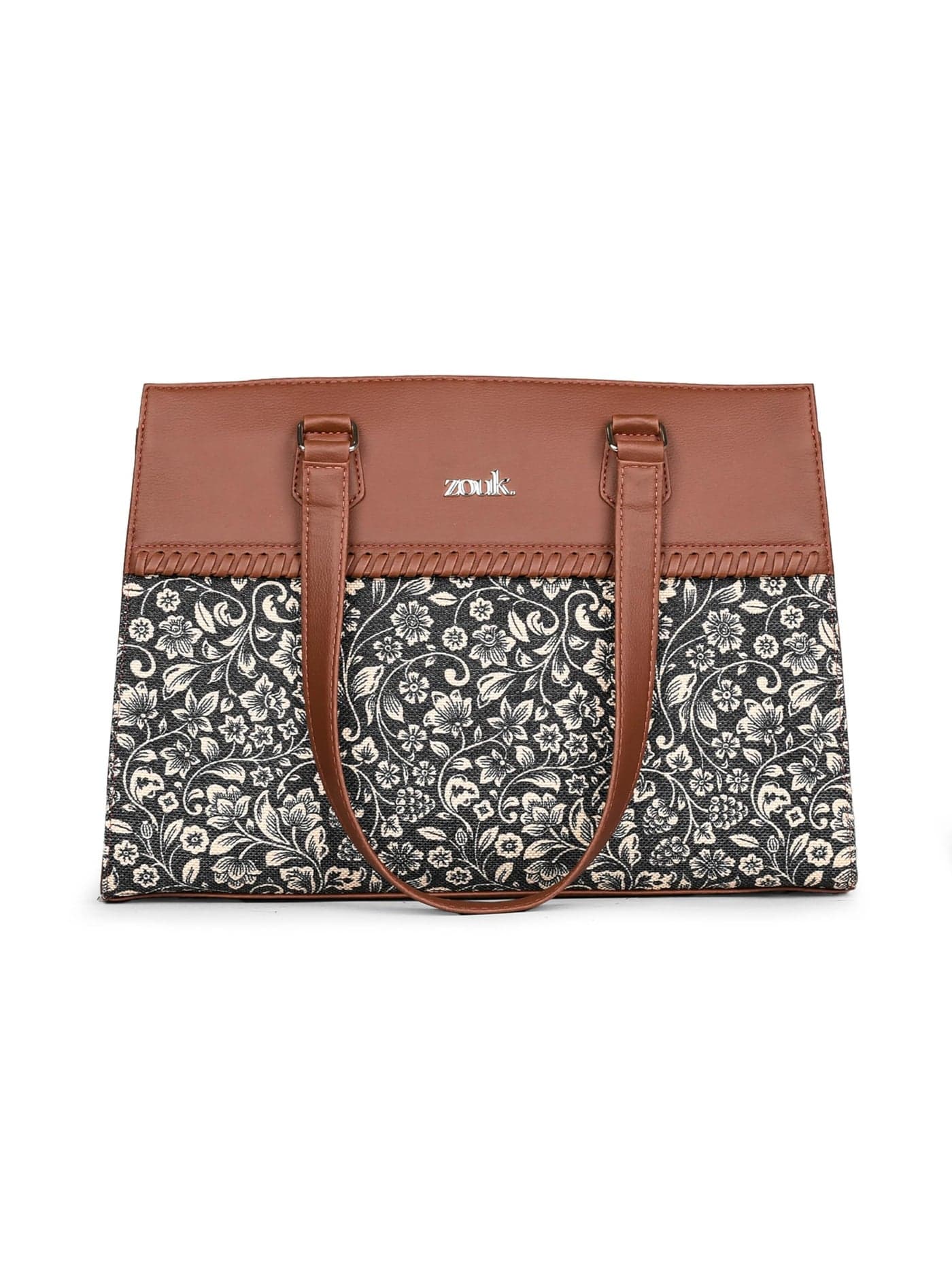 ZOUK Statement Business Bag | Stylish Handbag for Women Office Use | Tote Bags for Woman | Fits 14 Inch Laptop | Water-Resistant | Big Size | Aesthetic Purse | Flomotif