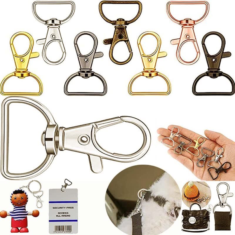 DIY Crafts 5 Pcs, Antique Bronze, Metal Lobster Claw Clasps 360°Swivel Trigger Snap Hooks by Swivel Clasps with D Ring (D Ring Inner Width (5 Pcs, Antique Bronze)