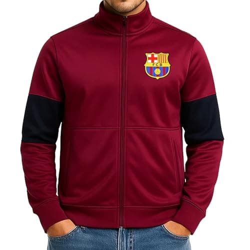 Icon Sports Officially Licensed FC Barcelona Soccer Track Jacket - Unisex Adult - FCB49TJ Wine L