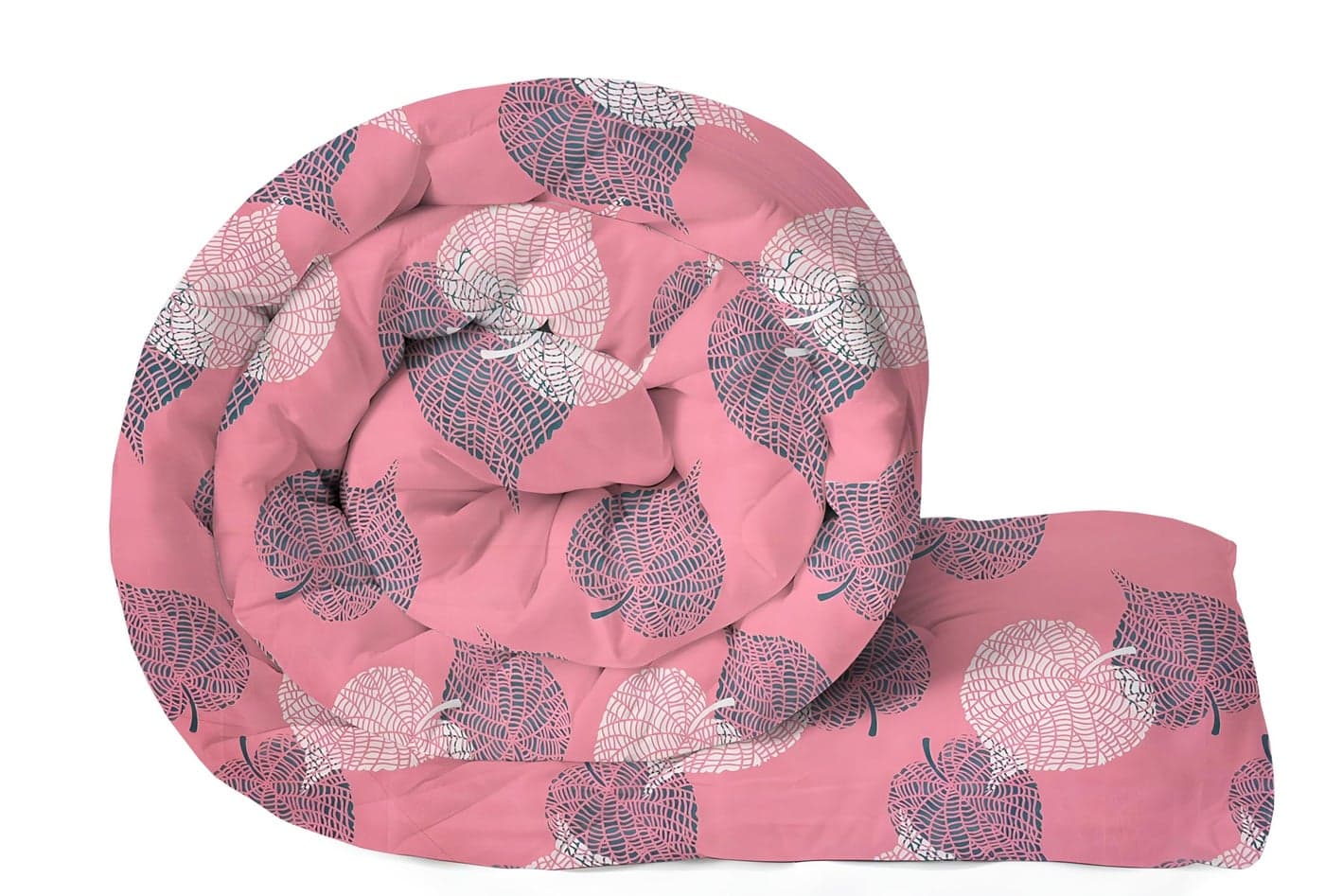 IVAZA Microfibre All Season/AC/Summer Floral Printed Reversible Double Bed Comforter Blanket | Blanket | Dohar | Duvets - (220 GSM Pink Leaf