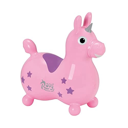 GYMNIC Hop-on Unicorn Rody Magical Unicorn Inflatable Hop-on Animal (Pink, 3-5 Years, Includes Hand Pump)