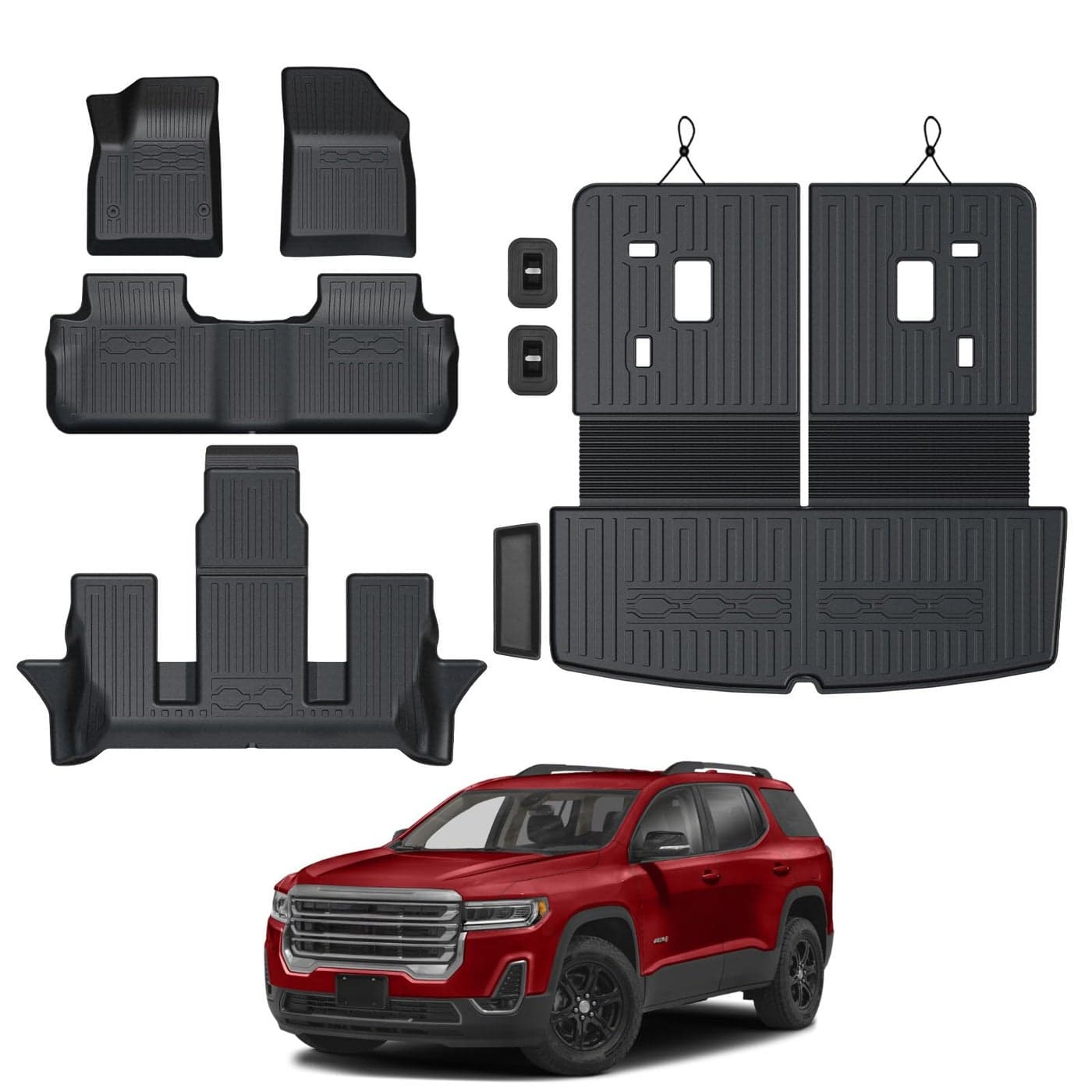 GALVAGNITE Floor Mats for 20172023 GMC Acadia 6seat All Weather TPE 2in1 Cargo Mat with Backrest Mat for Acadia Accessories