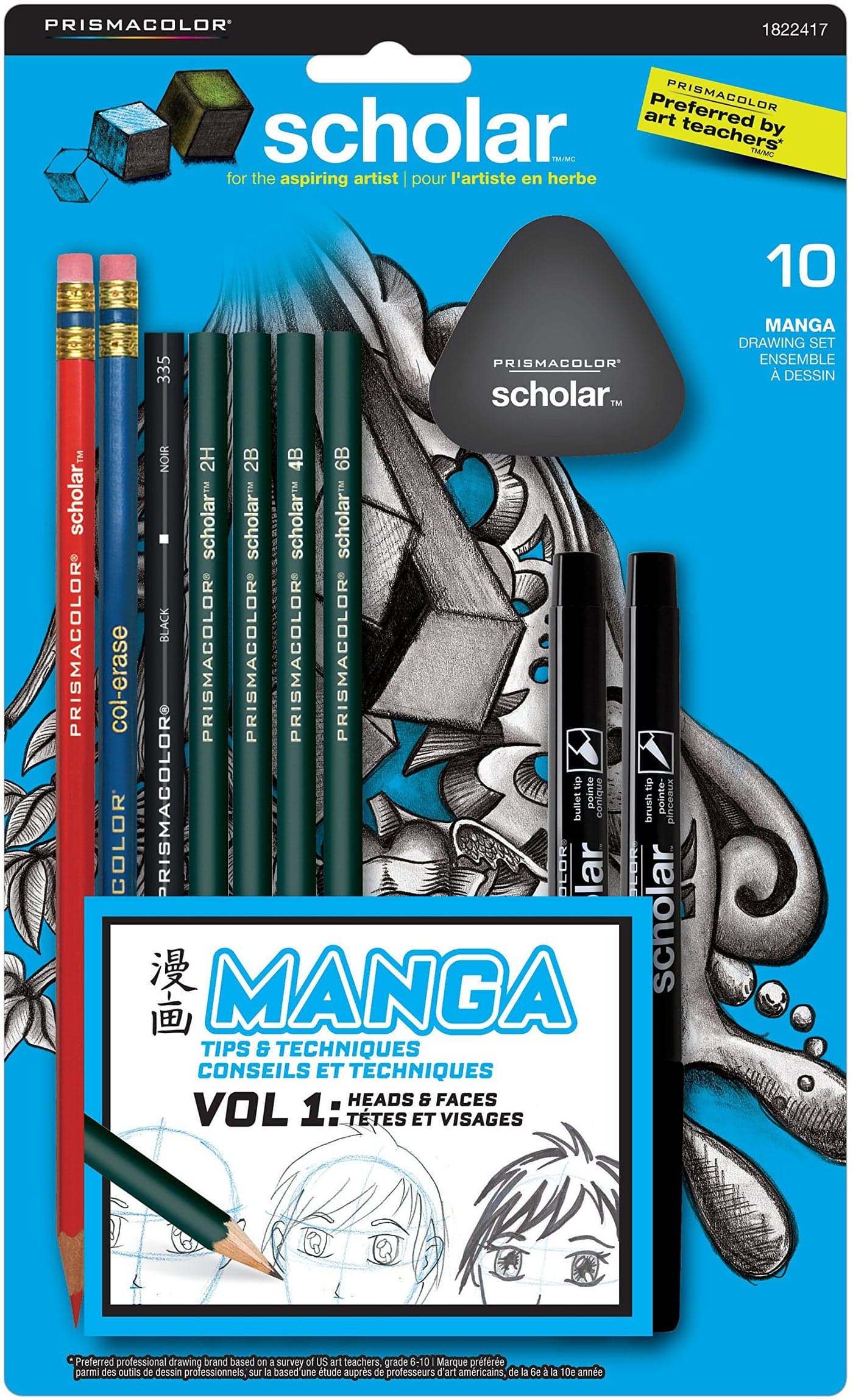 Prismacolor Scholar Manga Drawing Set Adult Coloring 10Piece Kit