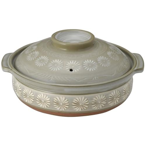 Banko Ware 52013 Ginpo Hanamishima Earthenware Pot Deep Pot No 9 For 45 People