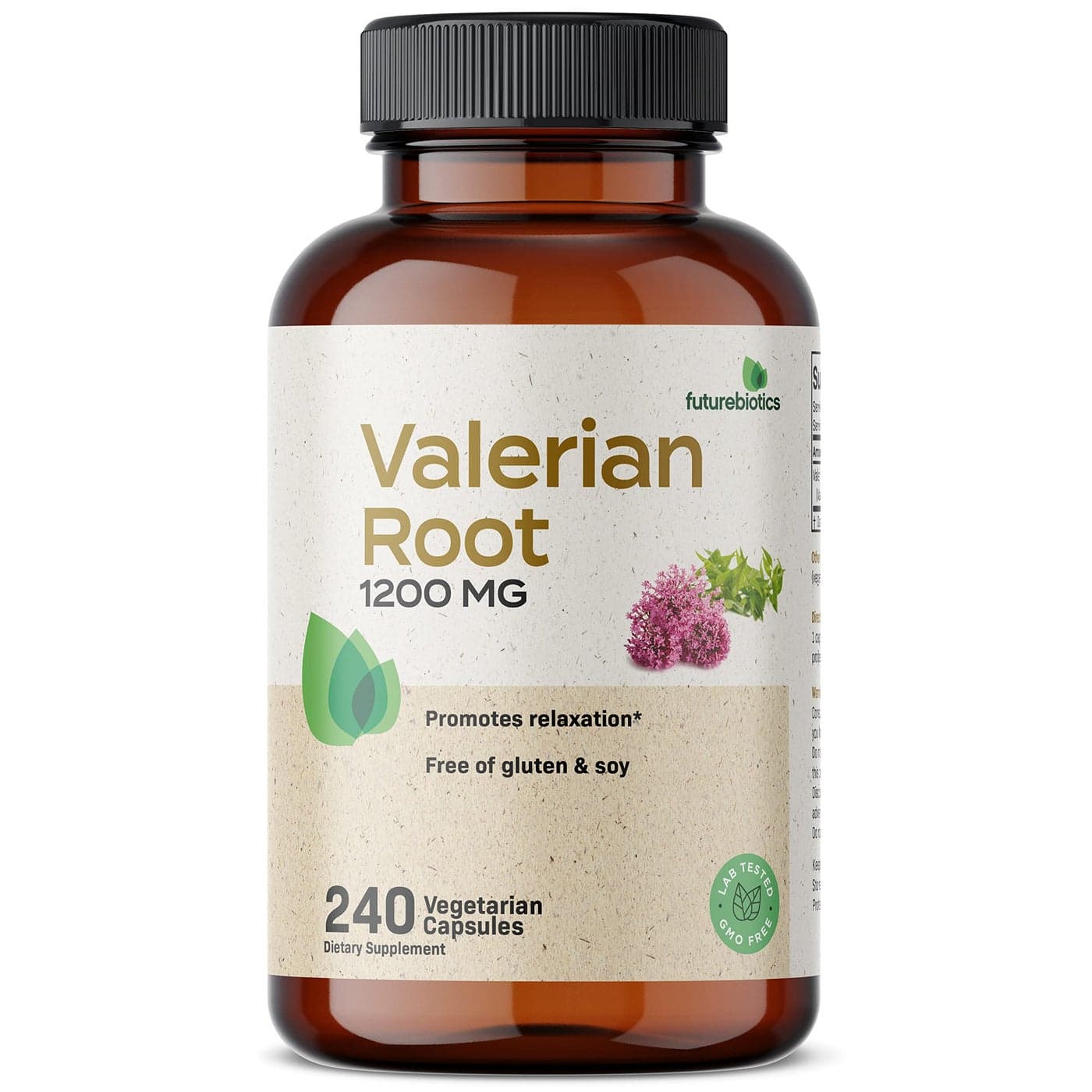Futurebiotics Valerian Root 1200 MG Promotes Relaxation NonGMO 240 Vegetarian Capsules