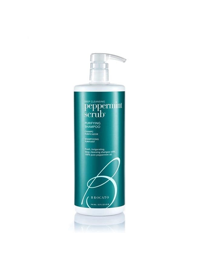 Peppermint Scrub Purifying Shampoo, Deep Cleansing, 32 Oz. | Fresh, Invigorating, & Lightweight with Pure Peppermint Oil | Ideal for Oily to Normal Hair Types | Sulfate & Paraben Free