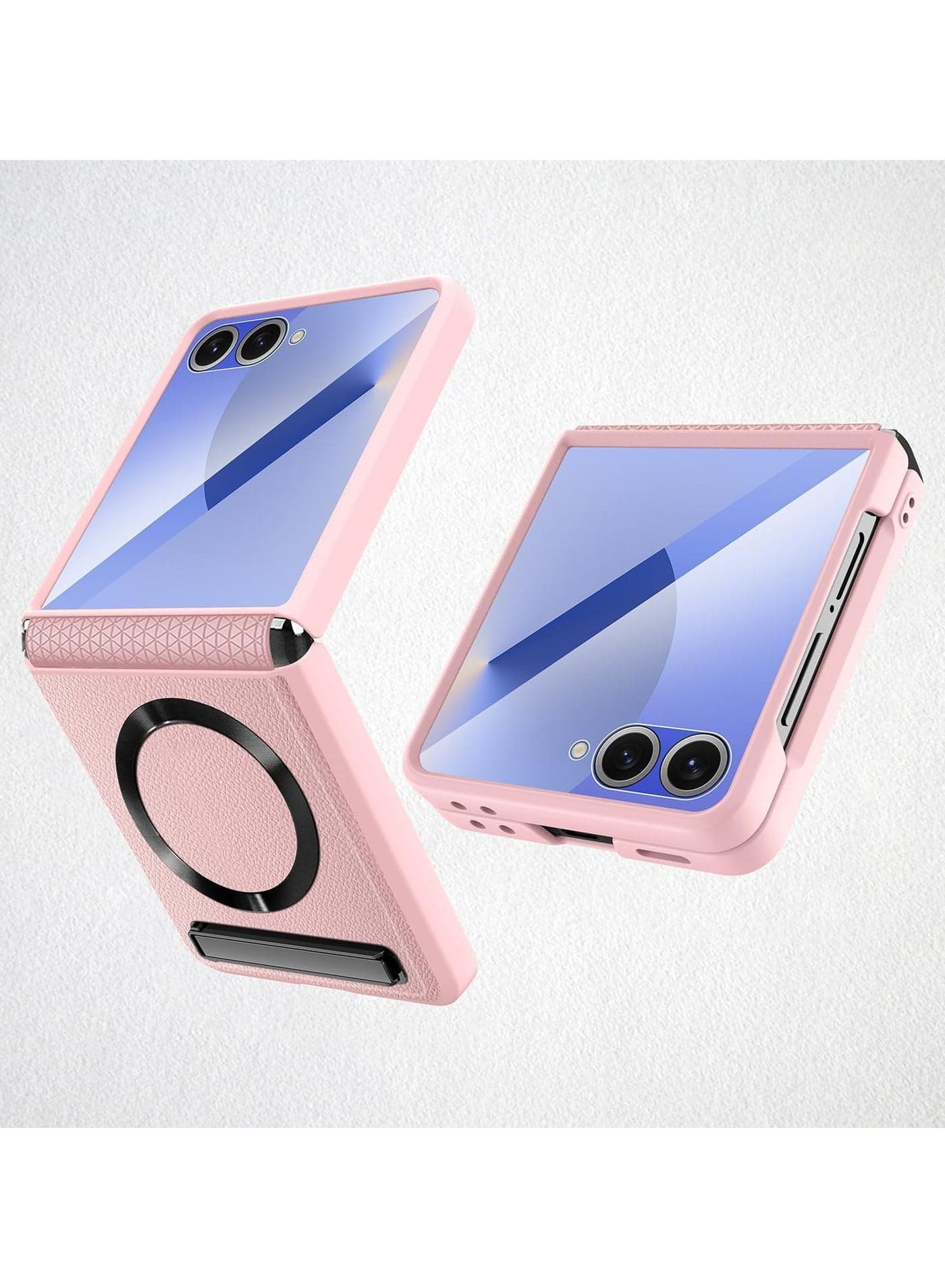 Magnetic Protective Case Compatible with Samsung Galaxy Z Flip 7 Cover, Featuring Hinge Protection + HD Screen Protector + Hidden Stand, Shockproof and Drop-Resistant Case