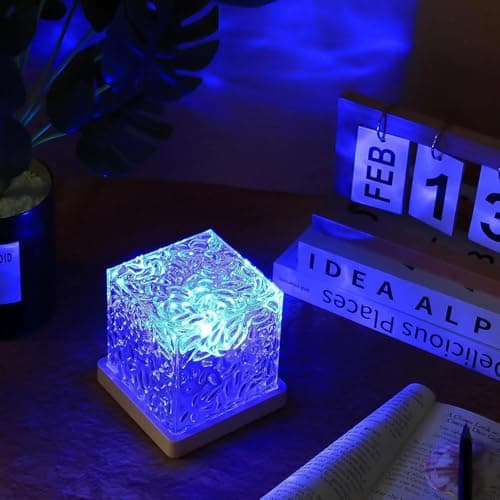 NYRWANA Ocean Wave Projector Lamp, Room Lights Decorative, Ocean Lamp, Northern Lights Lamp, Light Decor, Crystal Lamp Light, Crystal Lamp, Ocean Wave Night Lamp, Ocean Wave Water Lamp (Square)