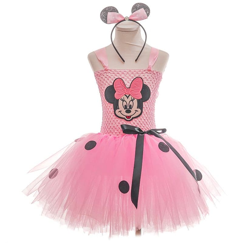 Children'S Dress Floral Dress Princess Dress Little Girl Flower Girl'S Dress Girl'S Piano Performance Dress Mickey Parent-Child