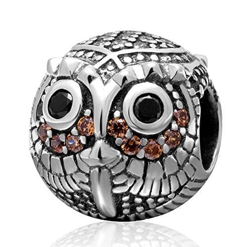 Night Owl Charm Lucky Bird Beads Charm fit for DIY Charms Bracelets