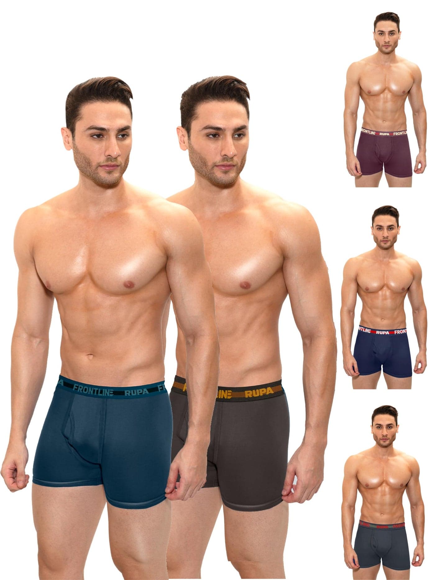 Rupa Men Cotton Trunks Pack Of 5 (85 Cm_Multicolor_85 Cm)