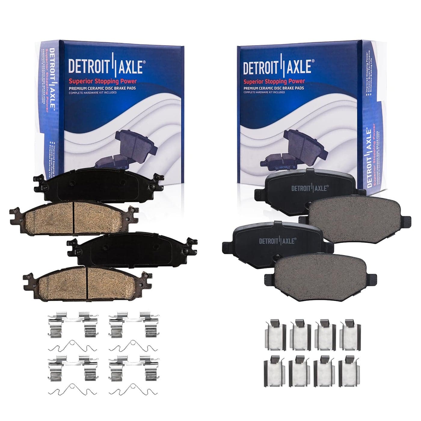 Detroit Axle Brake Pads for Ford Explorer Flex Taurus Lincoln MKS MKT Not for Heavy Duty Brakes Front and Rear Ceramic Brake Pads Replacement Brakes