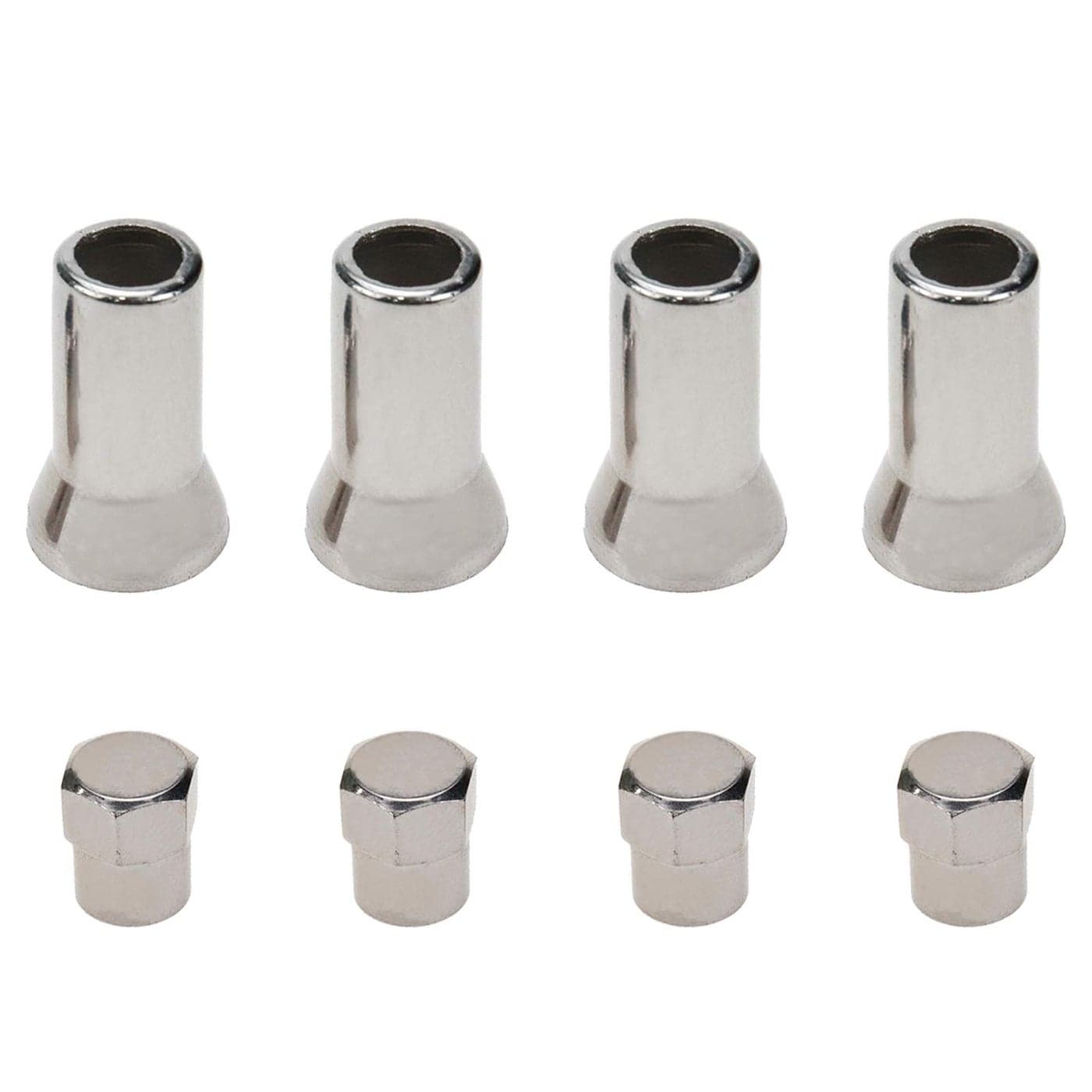Modengzhe 5 Sets ABS Chrome Plated Valve Stem Covers for TR414 Valve Stems Rubber Valve Stem Sleeve and Cap Dress Up Kit for Car and Truck