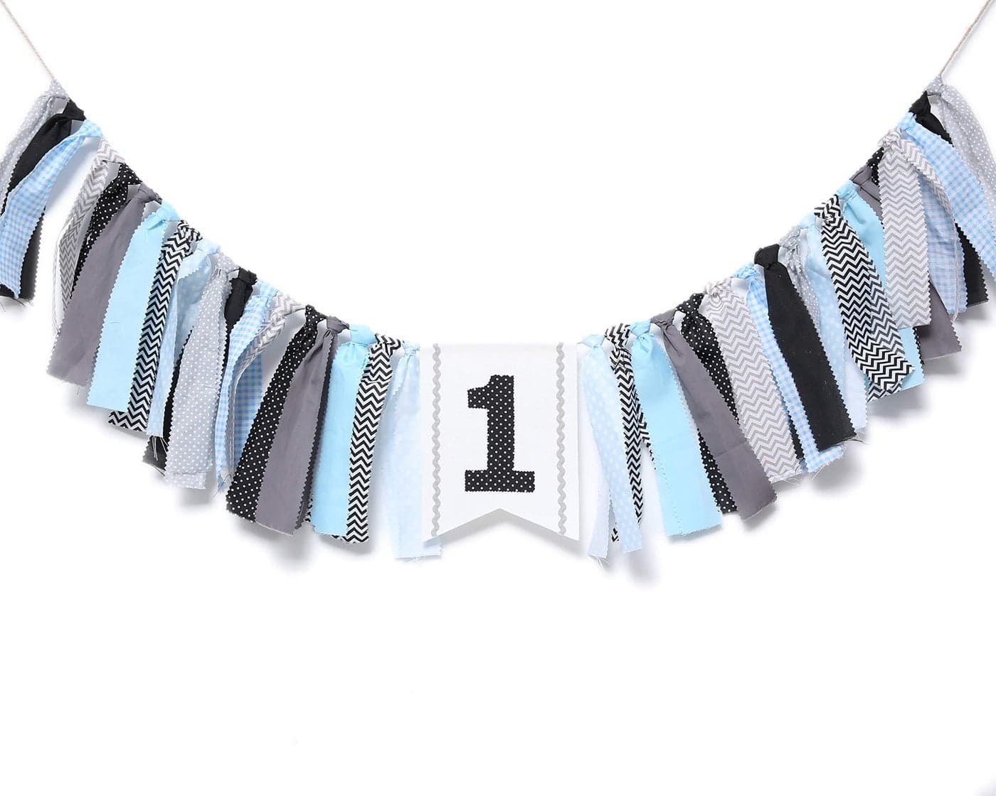 WAOUH 1st Birthday High Chair Banner First birthday party Decorations For Rag Tie Fabric GarlandPhoto Booth Props Birthday Souvenir And Gifts Blue Green Aqua High Chair Banner