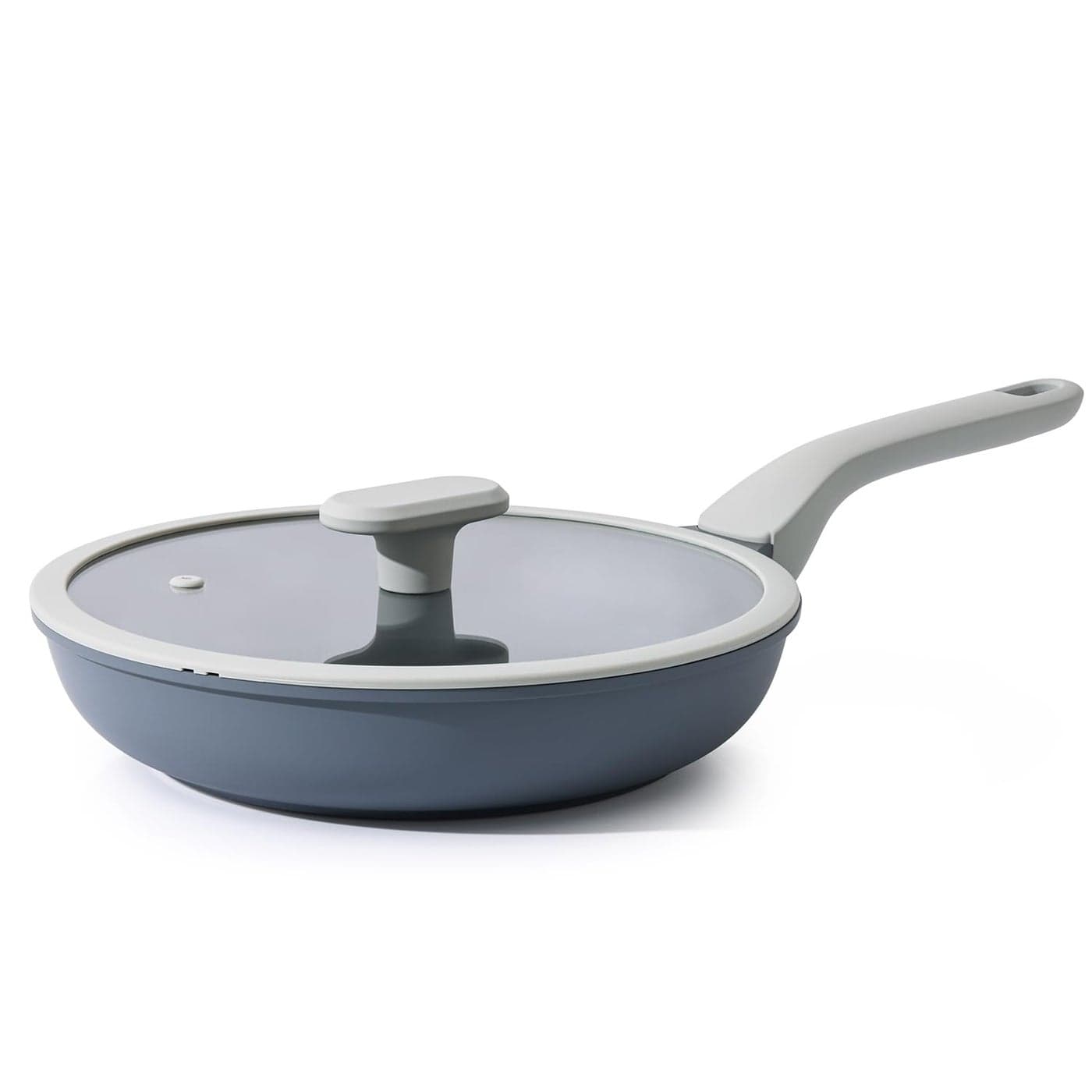 PRICUSIS Nonstick Ceramic Frying Pan with Lid Non Toxic Skillet Healthy Egg Omelet Chefs Pan PTFE PFOA PFAS Free Induction Compatible 8Inch WL