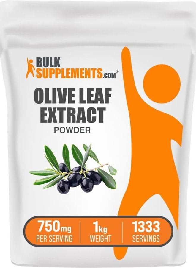.com Olive Leaf Extract Powder - Herbal Supplement, Antioxidant Source, Olive Leaf Powder - Gluten Free, 750mg per Serving, 1kg (2.2 lbs) (Pack of 1)