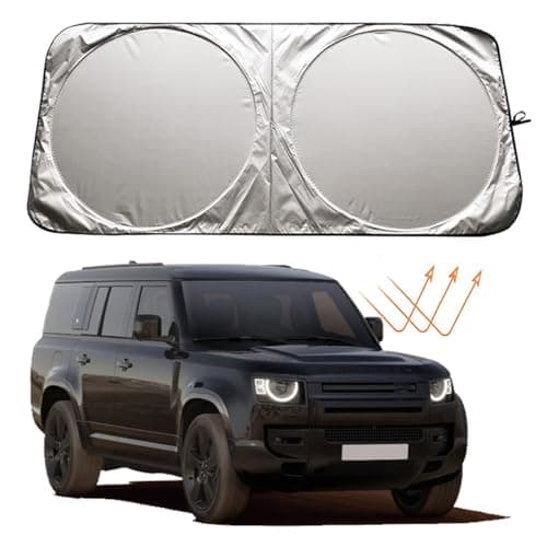 XHRING Car Windshield Sun Shade Sunshade Compatible with Land Rover Discovery/Discovery Sport Range Rover/Range Rover Sport Velar Evoque LR2 LR3 LR4 Accessories Car Sun Shield