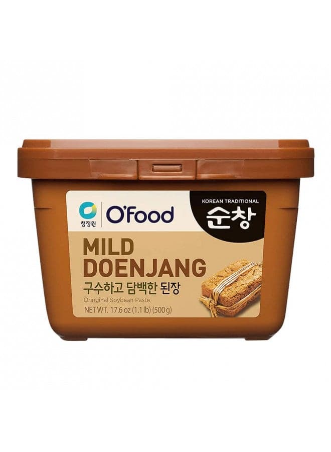 Chung Jung One O'Food Doenjang, Premium Korean Traditional Soybean Miso Paste Sauce, Naturally Fermented, Umami Flavor, Jjigae Soup Base, Chung Jung One (Original, 1.1 lb, 500g)