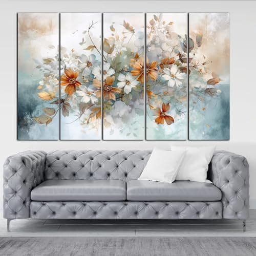 KYARA ARTS-floral wall painting with frame Big Size (30inchx48inch) Wall Art for living room,Bedroom,Drawing room,Hotels-Wooden Framed-Digital Painting