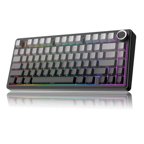 MechLands Aula F75 PRO 75% Wireless Gaming Keyboard, Gasket Mechanical Custom Keyboard with Five-Layer Padding, Bluetooth/2.4GHz/USB-C, Hot Swappable, Knob, RGB, Reaper Switches (Gradient Black)