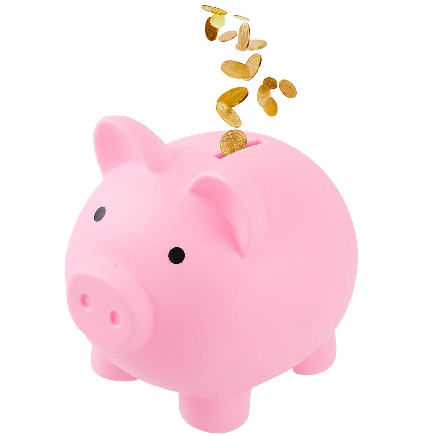 GADIEDIE Large Piggy Banks Cute Plastic Pig Money Box Piggy Bank for Girls and Boys Unbreakable Plastic Coin Bank Fun Gifts for Birthday Festival Baby Shower Pink