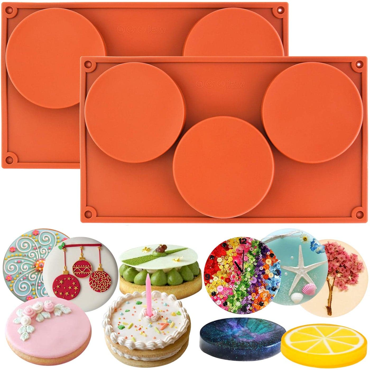 Large Round Disc Candy Silicone Molds 2Bundle