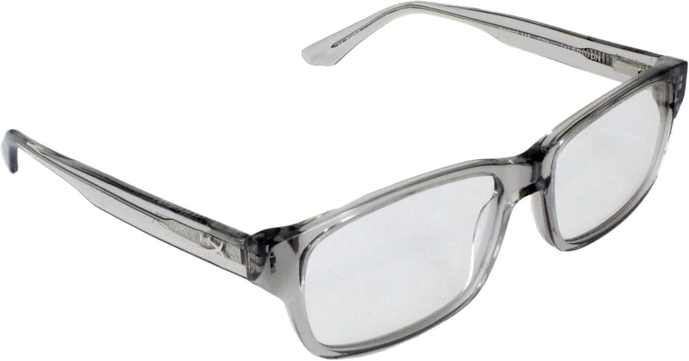 HyperX Spectre 1st Edition Gaming Eyewear Blue Light Blocking Glasses UV Protection Durable Acetate Frame Crystal Clear Lenses Microfiber Pouch Hardshell Case Square Eyewear Frame Grey