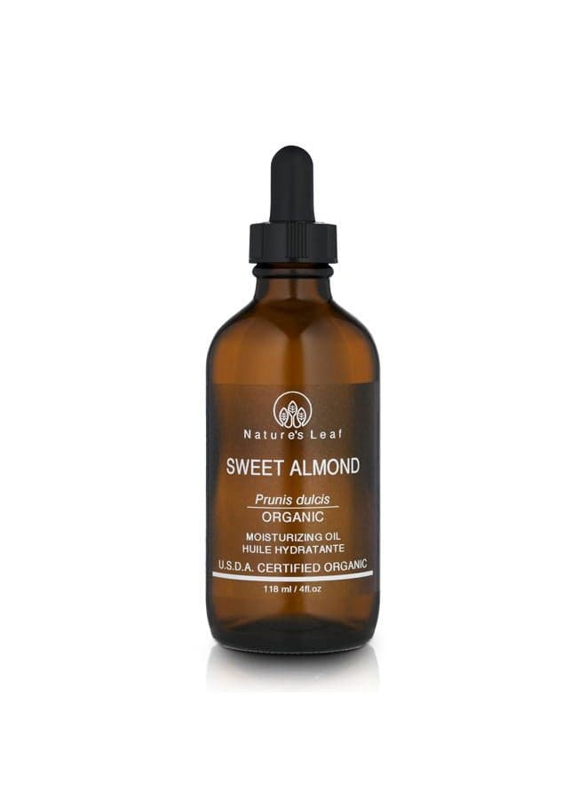 Sweet Almond Oil, USDA Certified Organic, 100% Pure, Cold Pressed, Nourish & Soften, Promotes Healthy Looking Skin and Hair, Unscented, 4 ounce