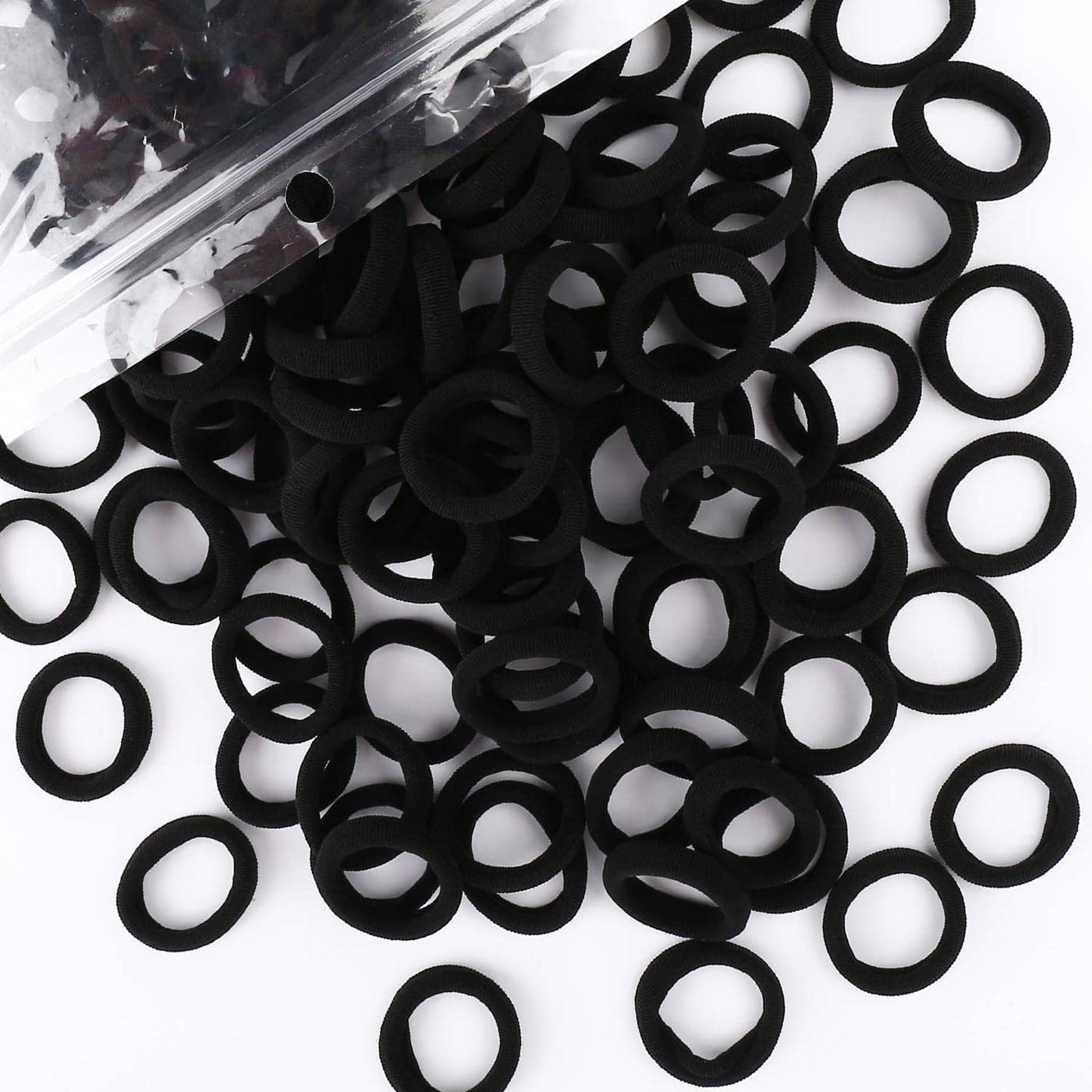 200PCS Black Baby Hair Bands Mini Seamless Toddler Hair Ties Soft Toddler Hair Ponytail Holders for Kids Girls 1 Inch in Diameter Black by BAOLI