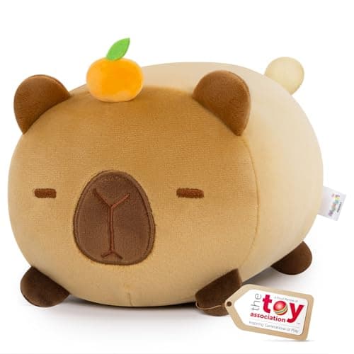 Mewaii Cute Capybara Plush Pillow, Kawaii Plushies Capybara Stuffed Animal Toy, Kawaii Animal Plushie, Soft Squishy Birthday Gifts for Kids & Girls (8 Inch)