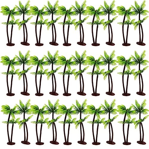 YOOHUA 25PCS Coconut Palm Model Artificial TreesCake Topper Charming Cupcake Topper Scenery Model Scenery Model for Cake Decorations or Building Model Landscape Artificial Plants