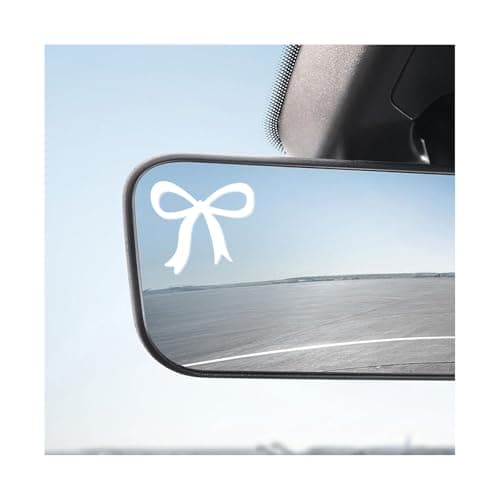Sbulhia 2 PCS Bow Rearview Mirror Decals 2 Inches Cute Bow Car Mirror Stickers Elegant Decoration Auto Bowknot Decal Girly Vinyl Sticker for Water Bottle Window Car Accessories White