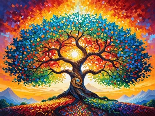 Lovepefe Tree of Life Diamond Art Painting Kits for Adults Paint with Diamond Kit for Beginners DIY Full Drill Gem Art Home Wall Decor 12 X 16 Inch