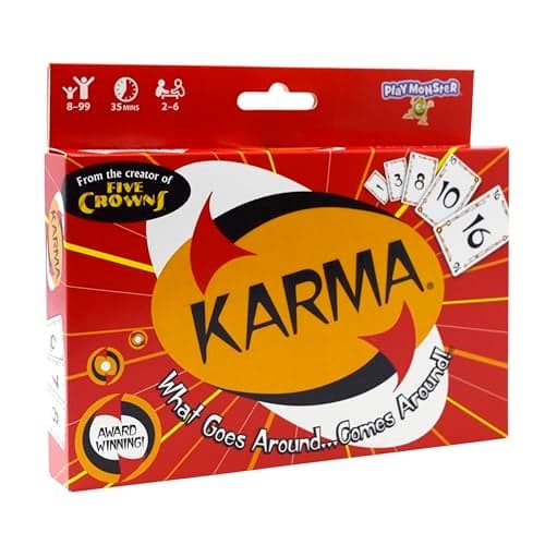 KARMA Card Games for Kids Kids Family Games Night MultiPlayer Screen Free Travel Games Playing Cards What Goes Around Comes Around Ages 8