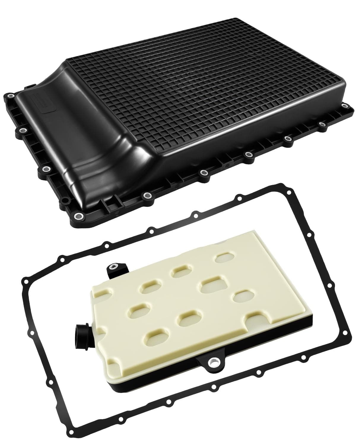 Transmission Oil Pan 265-897 and 10R80 Ten Speed Transmission Filter Kit Fit for Ford F150 Expedition Mustang Ranger Explorer 2017-2023 Lincoln Navigator 2018-2023, Replace HL3Z7A194A 5422896 FT202