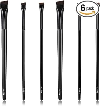 6pcs Eyebrow Tint Brushes Brow Tint Brushes Angled Eyeliner Eyebrow Makeup Brushes Ultra Thin Flat Makeup Brush Precision Eye Makeup Brushes Tool Brow Stain Brushes