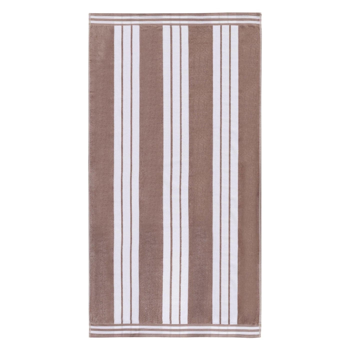 Superior Cotton Cabana Striped Beach Towels Colorful Towels for Adult Kid Pool Swimming Sand Travel Large Oversized Absorbent Fast Drying Bath Basics Cabana Collection 1 Piece Taupe
