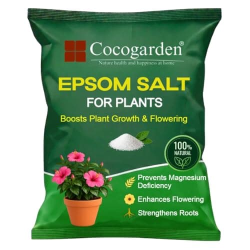 Cocogarden Epsom Salt for Plants 1kg | Water Soluble Magnesium Sulphate | Fixes Yellow Leaves & Boosts Plant Growth & Flowering