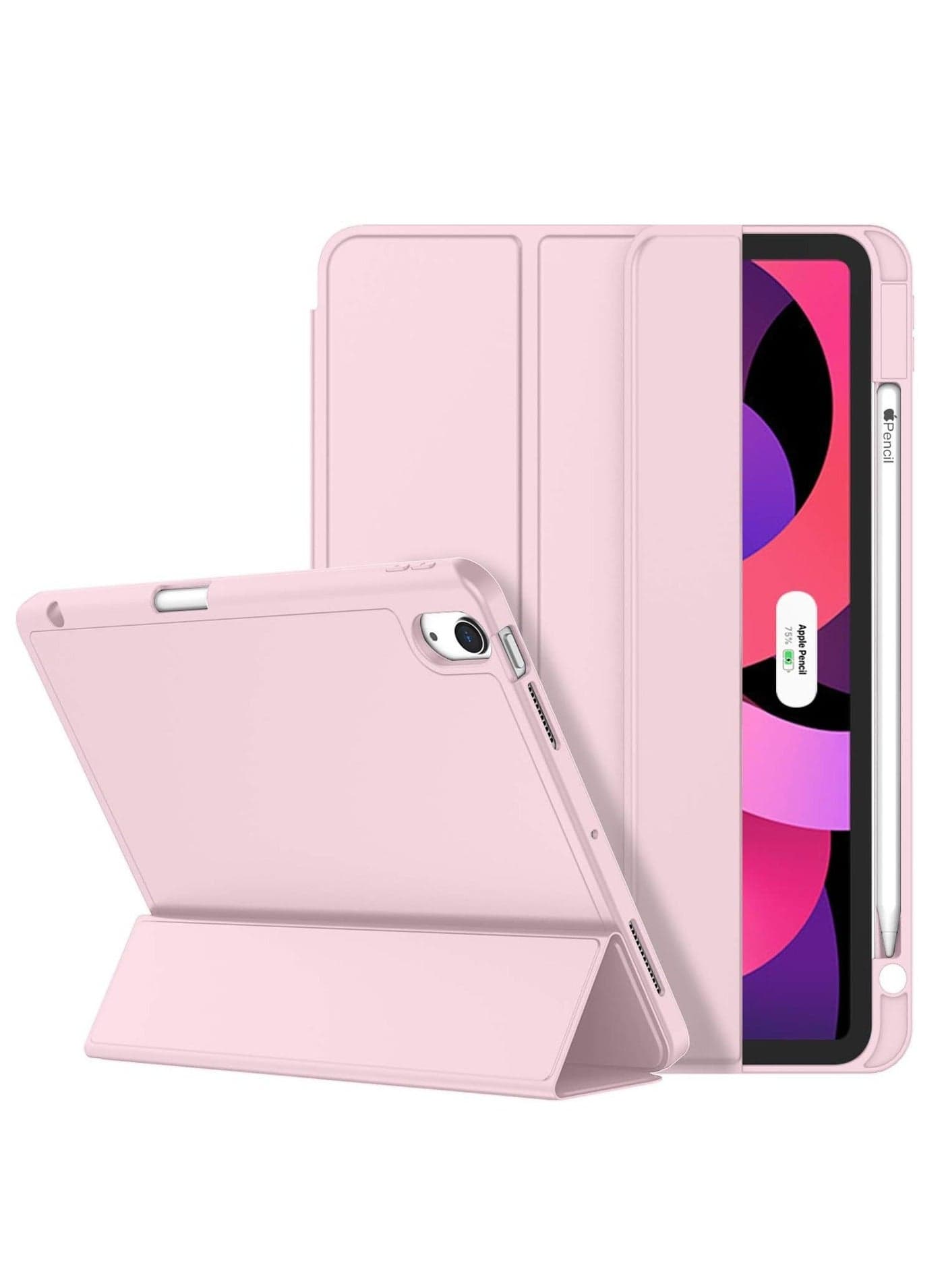 ELTRAZONE iPad Air 11-Inch Case (M2, 2024) – Slim Trifold Stand with Magnetic Closure, Fits 4th, 5th, & 6th Gen (2024/2022/2020), Supports Pencil Pro & USB-C Pencil, Durable Pink