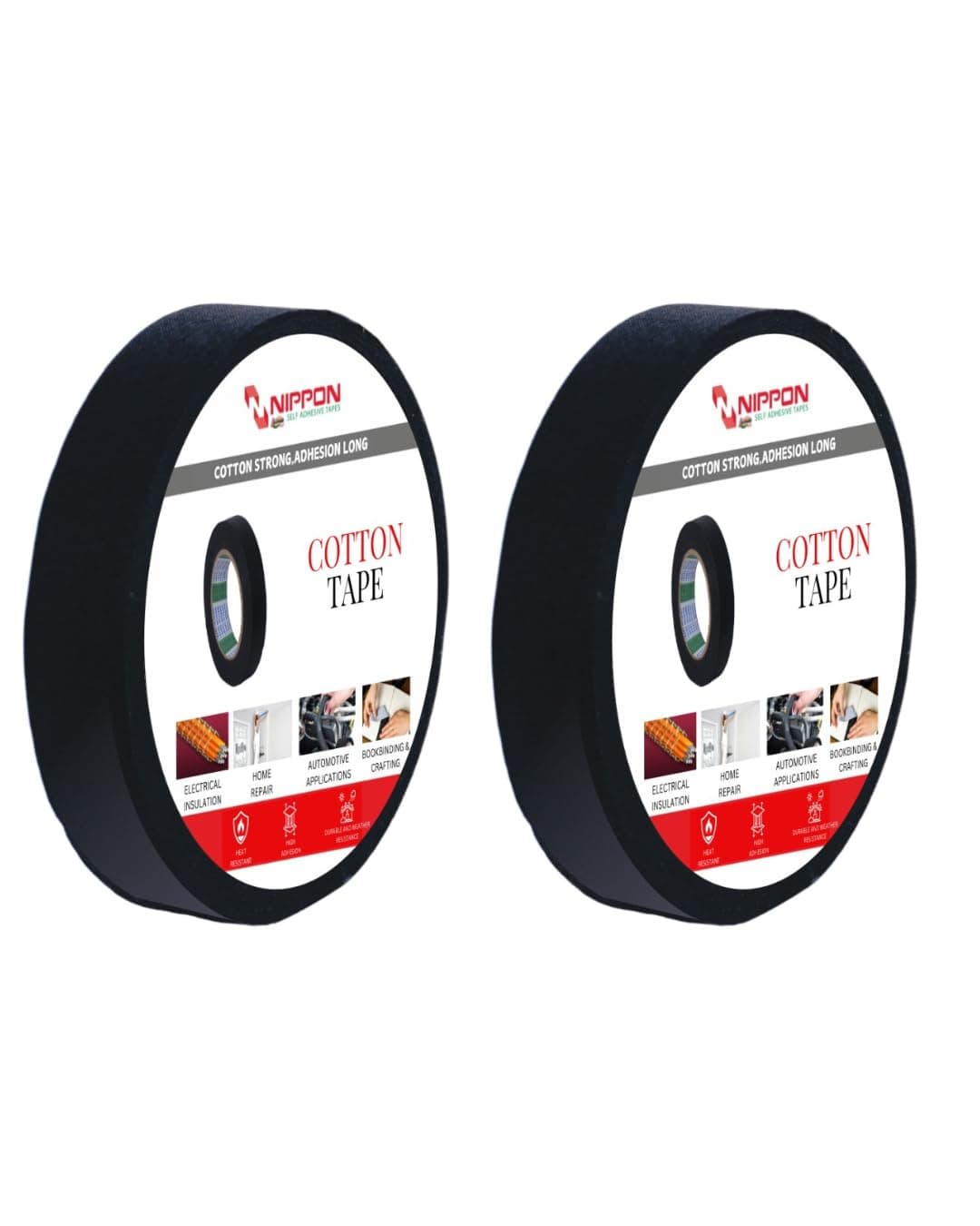 NIPPON Cotton Tape – Durable, Heat-Resistant Cloth Tape for Insulation, Binding, and Electrical Wrapping! Pack of 2