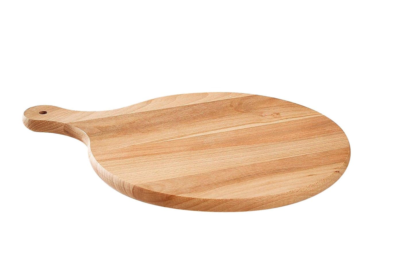 Wooden World Round Wooden Chopping Board with Handle Ideal to Serve Pizza or Other Snack 35 cm 14 inches