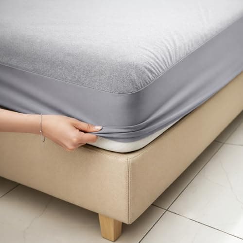 HOMEMONDE 100% Waterproof Premium Cotton Feel Mattress Protector Single Size, 72x36 Inches | Breathable and Hypoallergenic Ultra Soft Fitted Bed Protector Cover (72"x36" - Single, Grey)