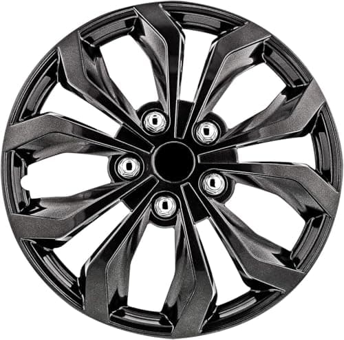 Pilot Automotive WH555-16GM-B 16 Inch Spyder Gunmetal Grey Universal Hubcap Wheel Covers For Cars - Set Of 4 - Fits Most Cars